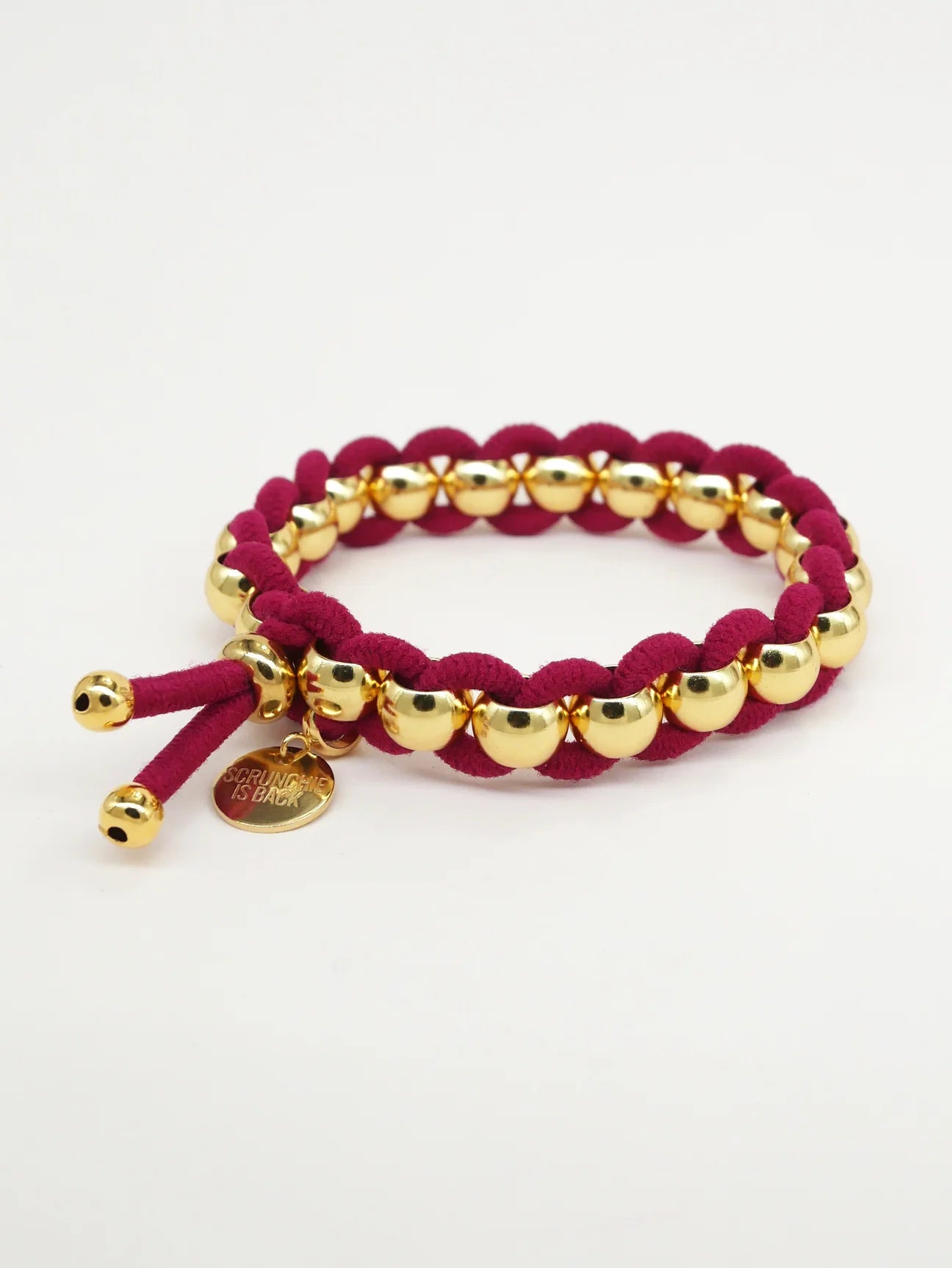 Bichou round gold beads and colored elastic
