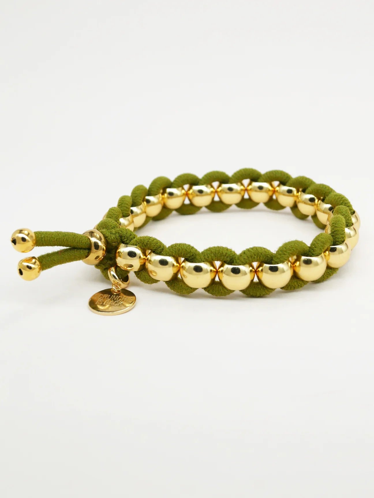 Bichou round gold beads and colored elastic