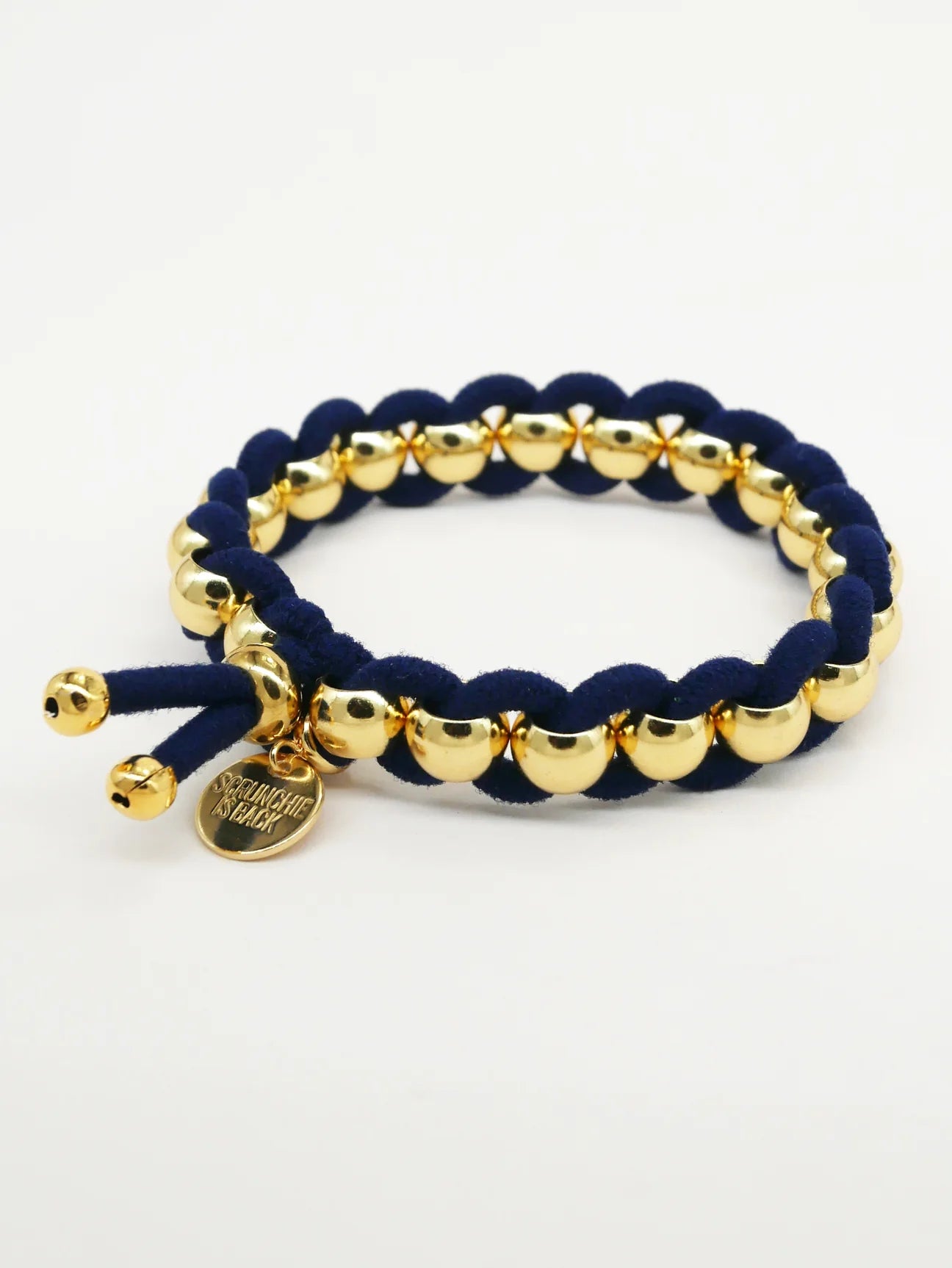 Bichou round gold beads and colored elastic