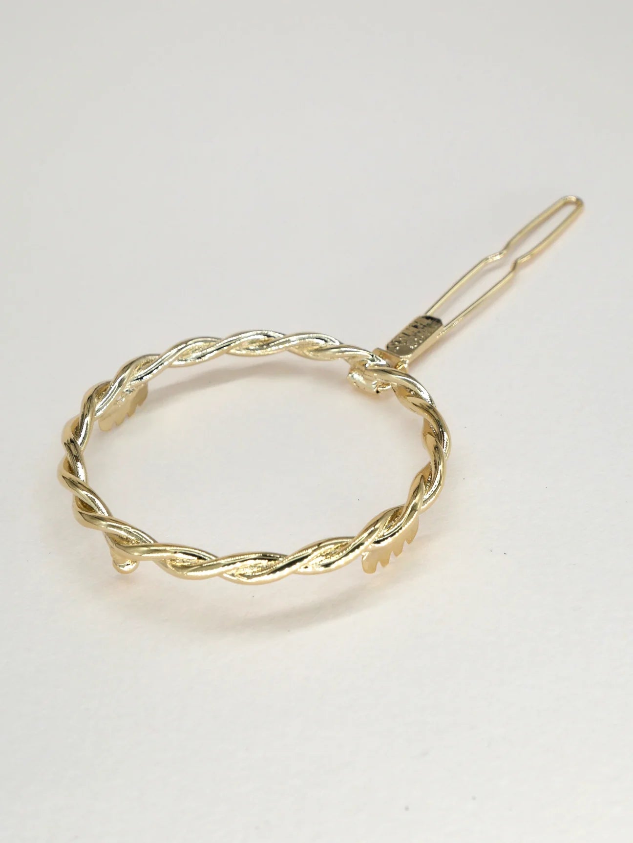 Twisted round hair clip - Valentina gilded
