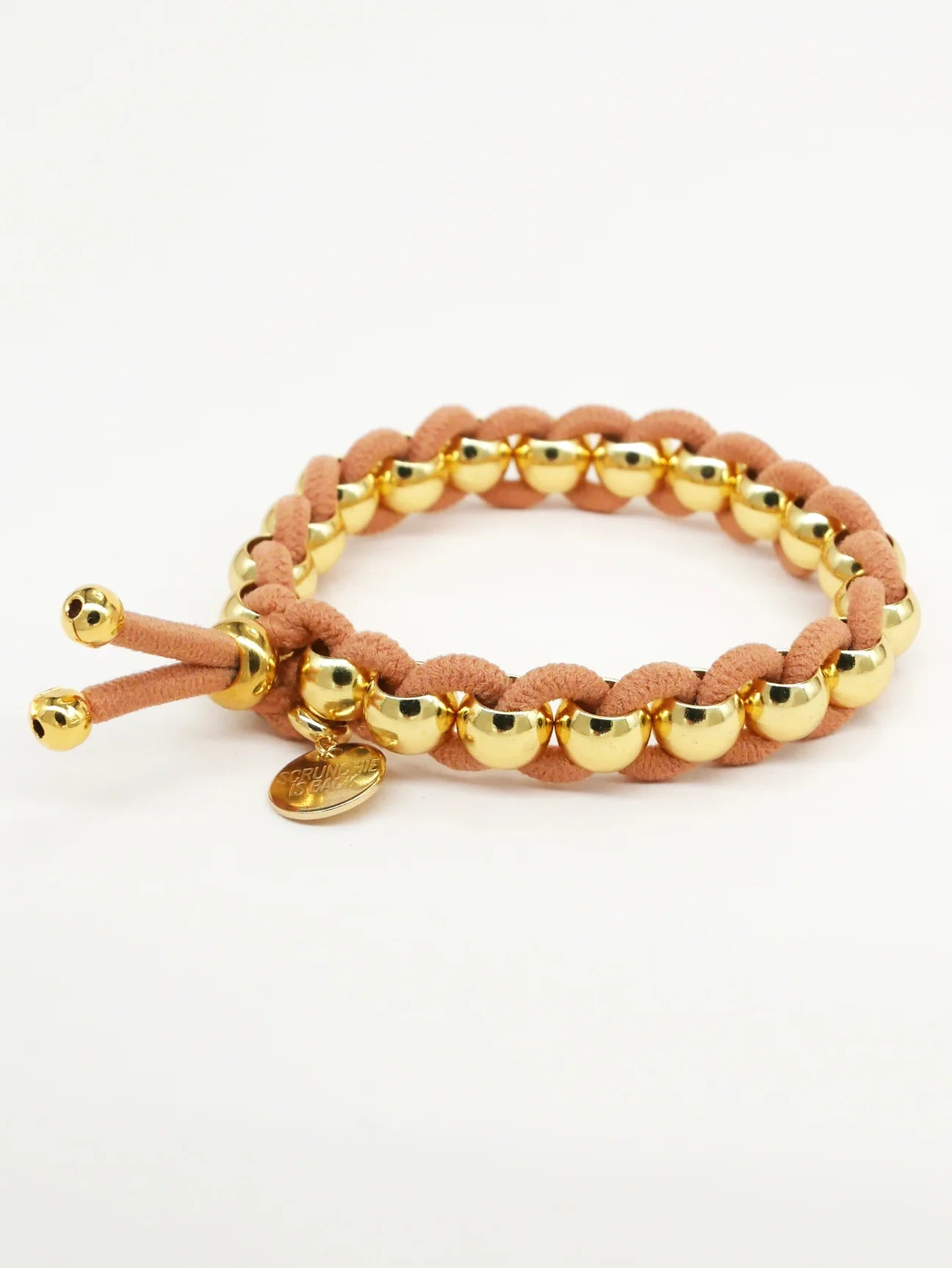 Bichou round gold beads and colored elastic