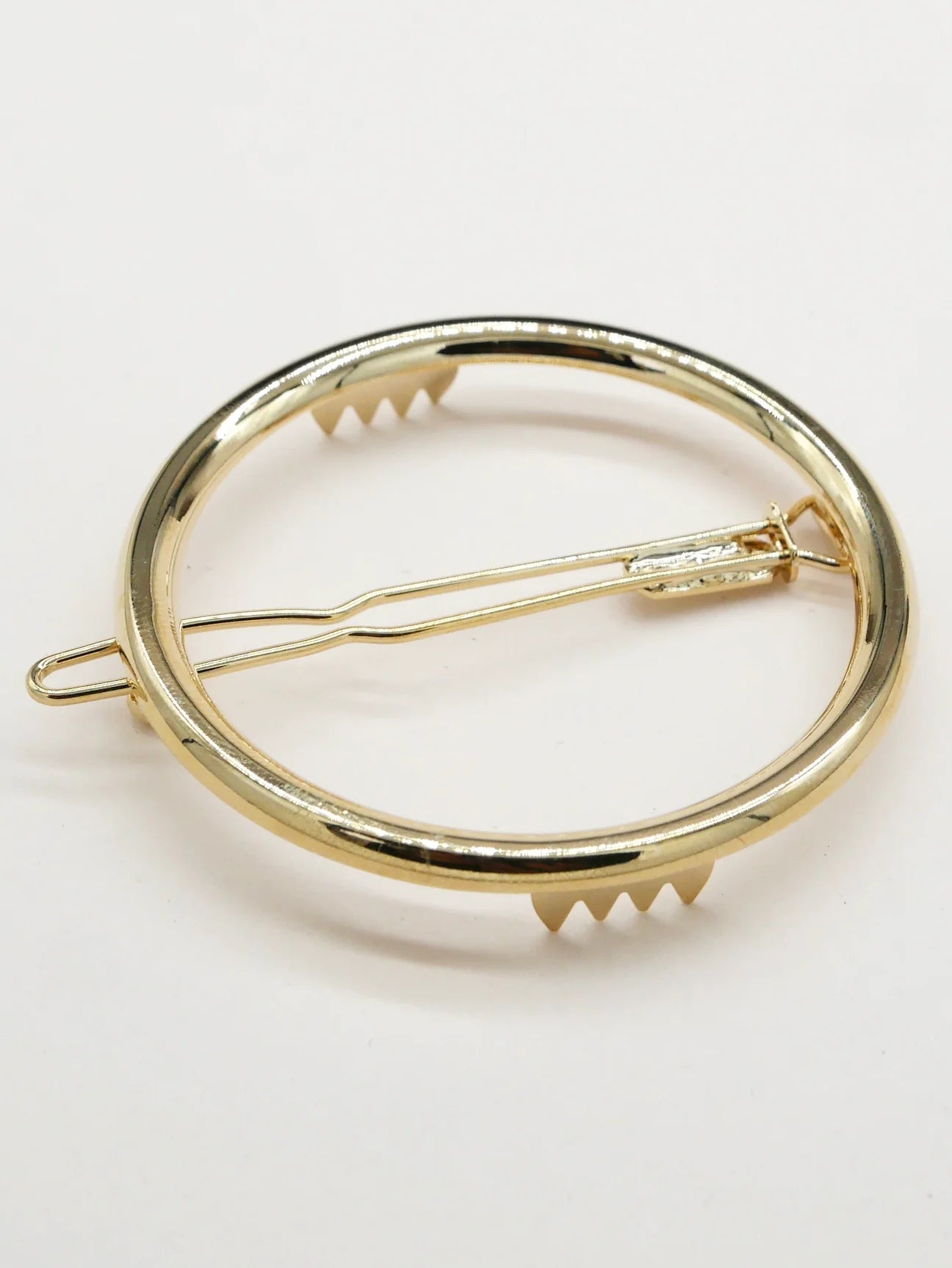 Round smooth gold hair clip - Alice