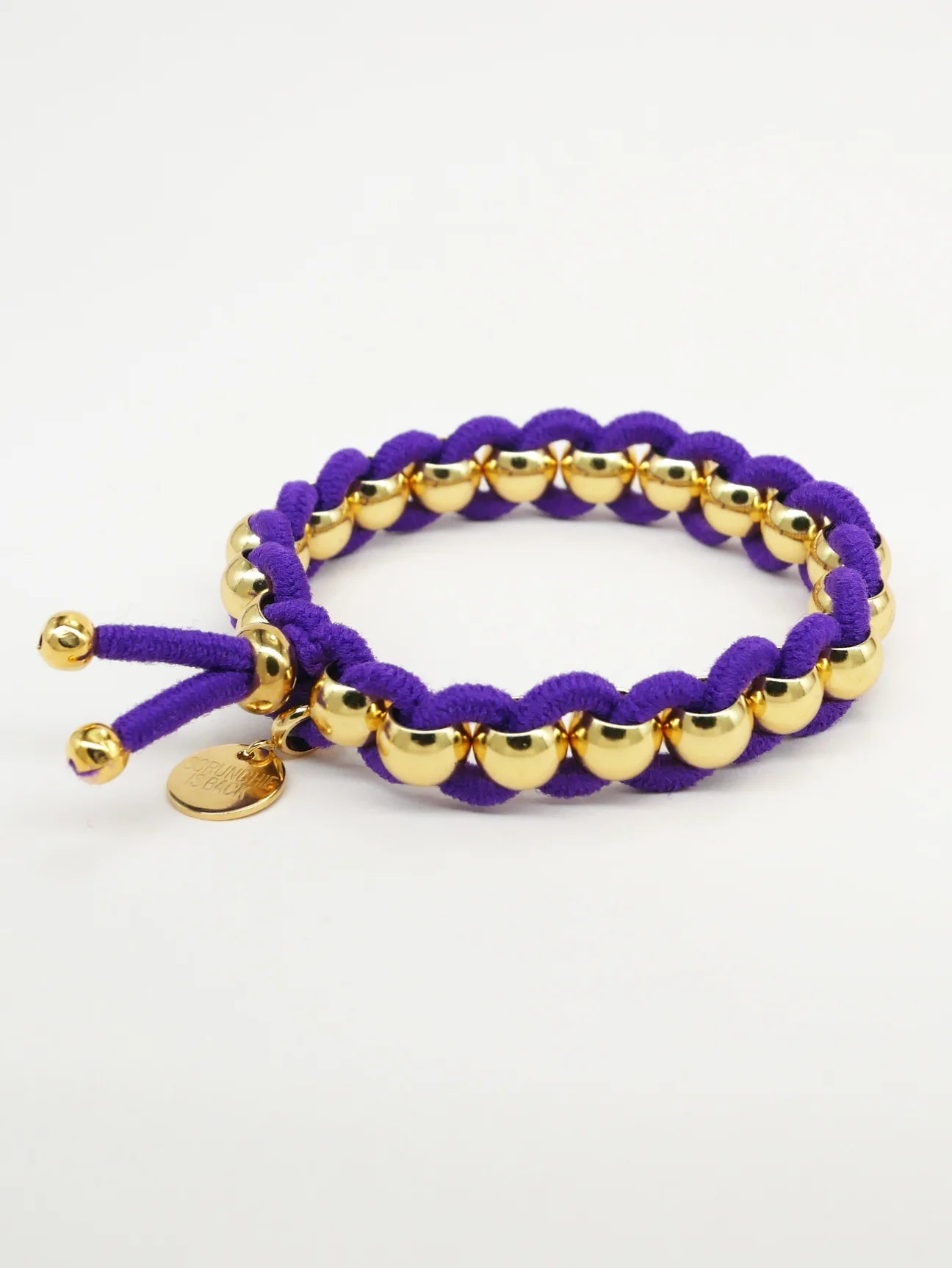 Bichou round gold beads and colored elastic