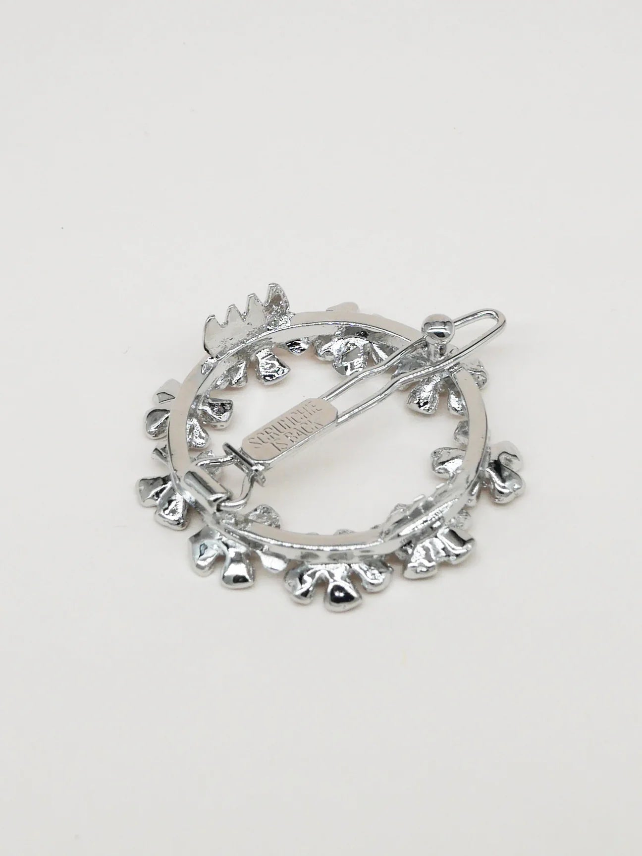 Round flower hair clip - Little Olivia silver plated