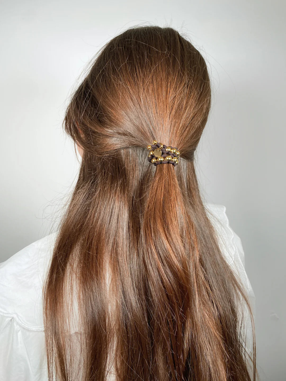 Bichou round gold beads and colored elastic