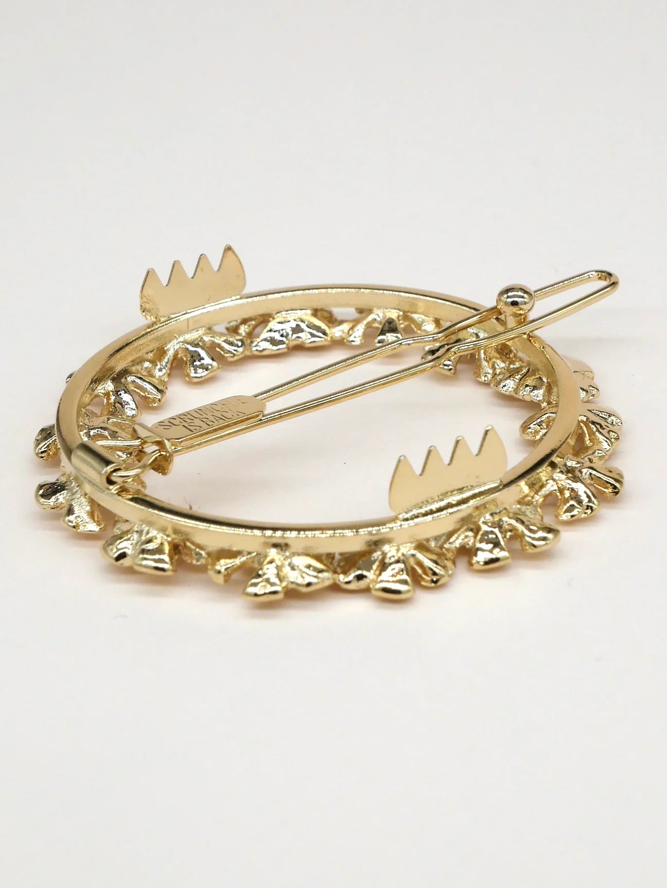 Flower round hair clip - Gold Olivia