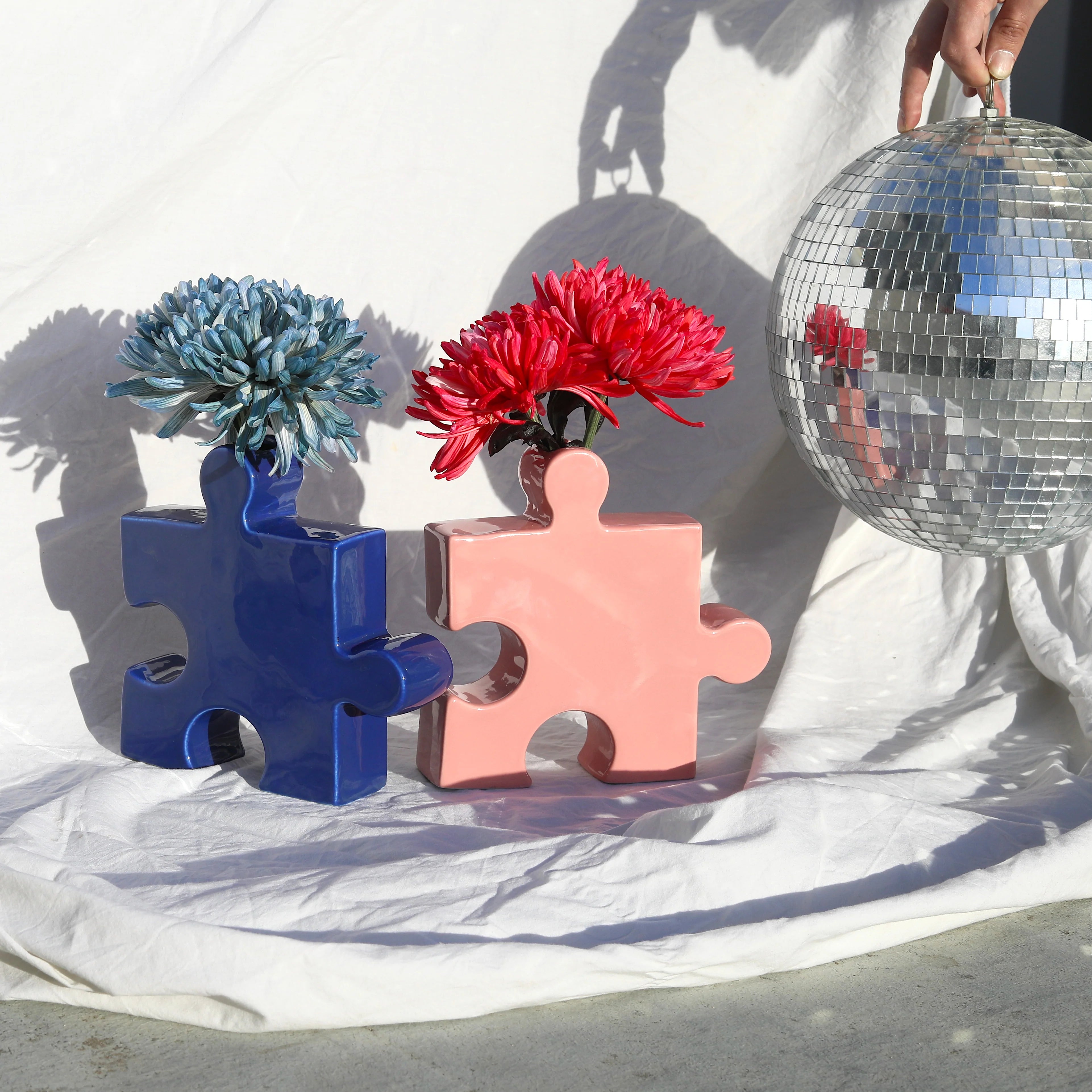 Vase puzzle bleu