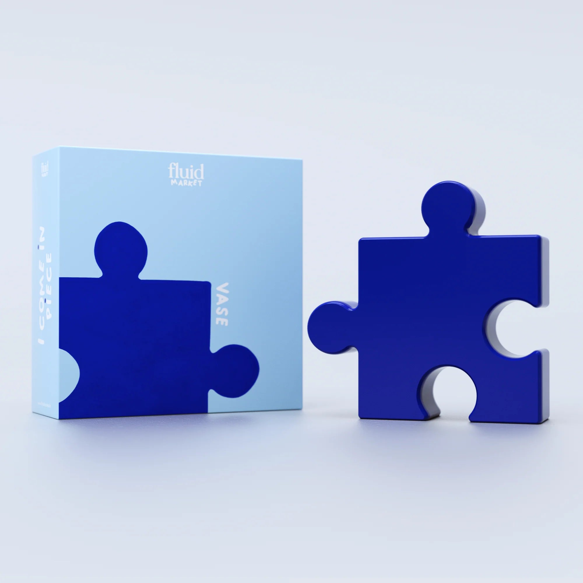 Vase puzzle bleu