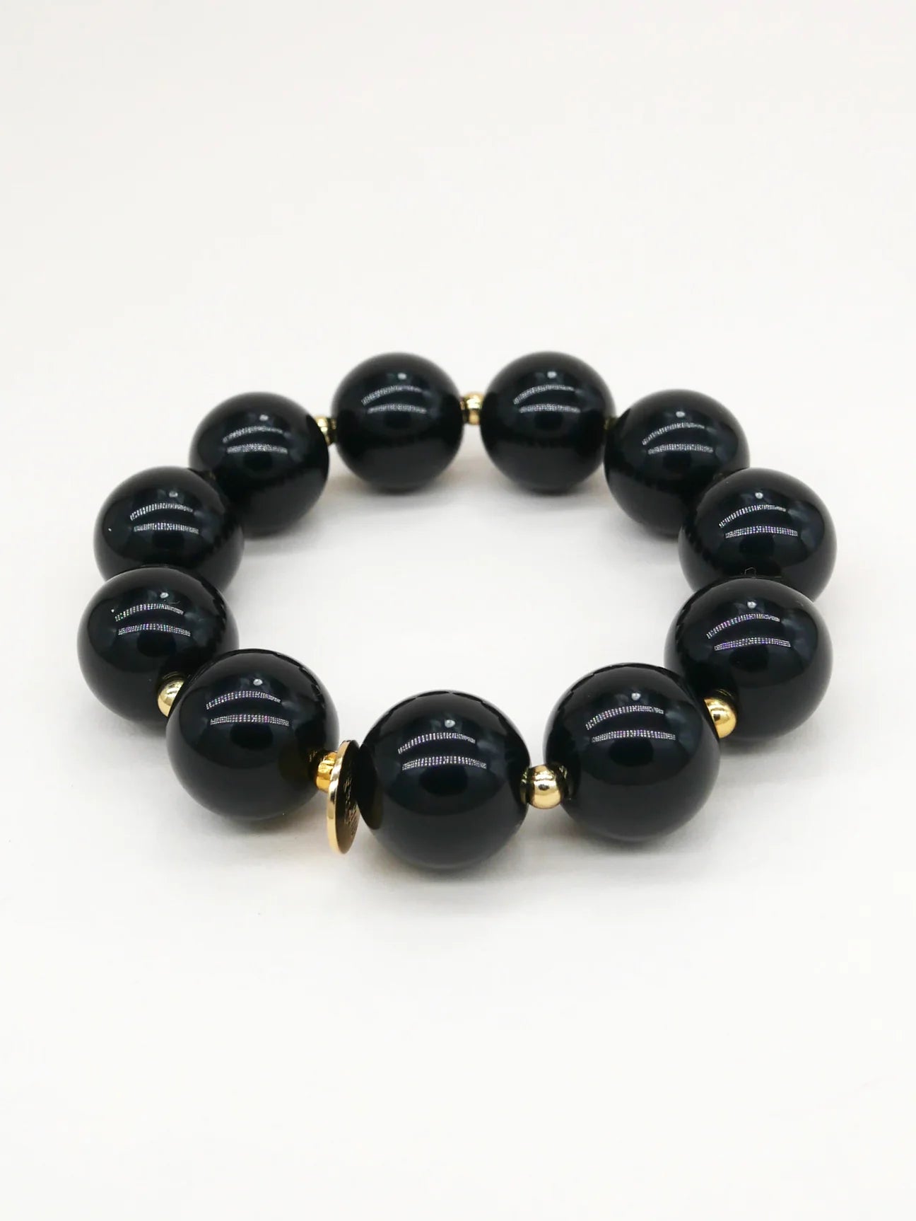 Bichou gold and colored round beads