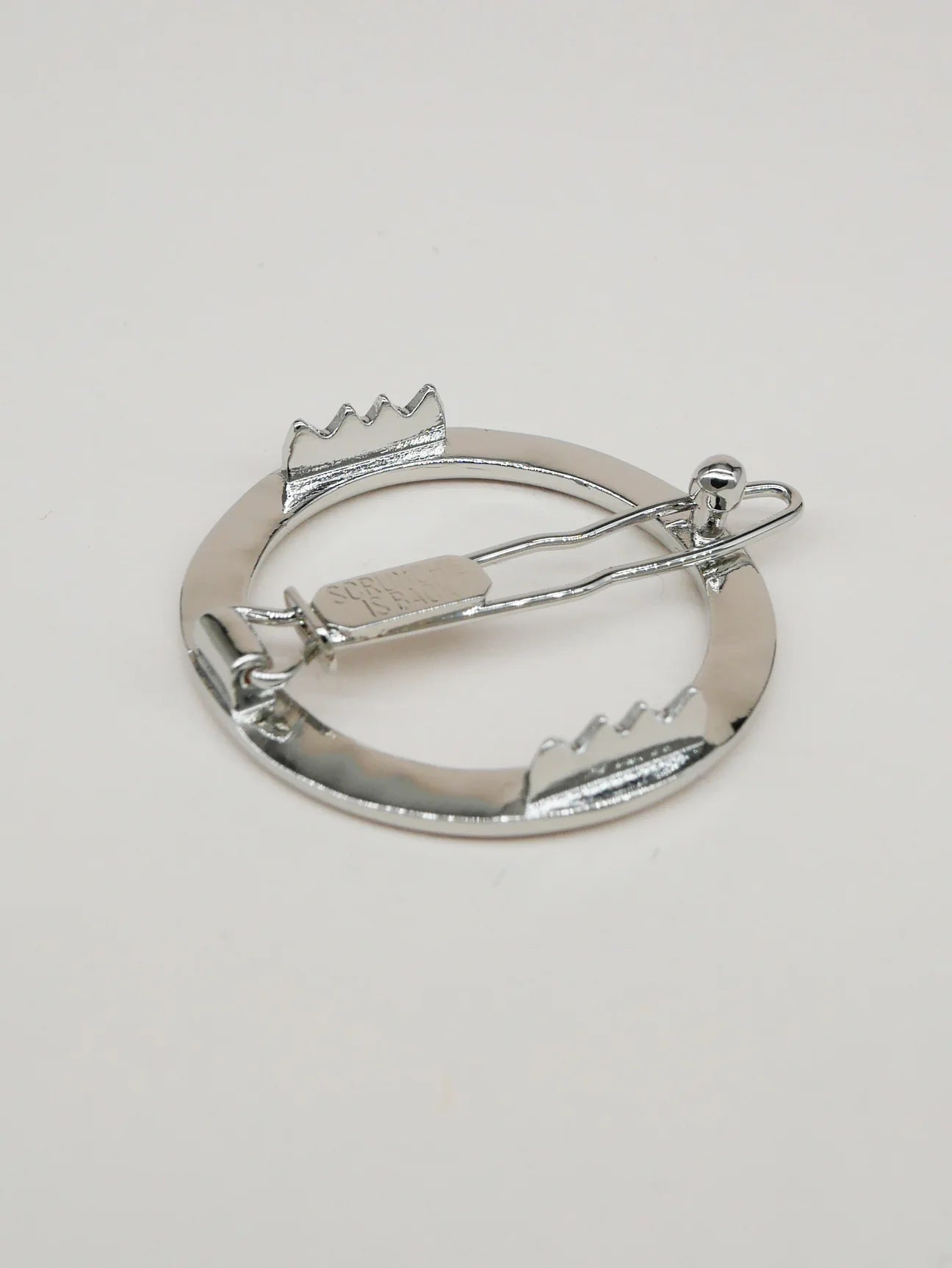 Round smooth silver hair clip - Little Alice