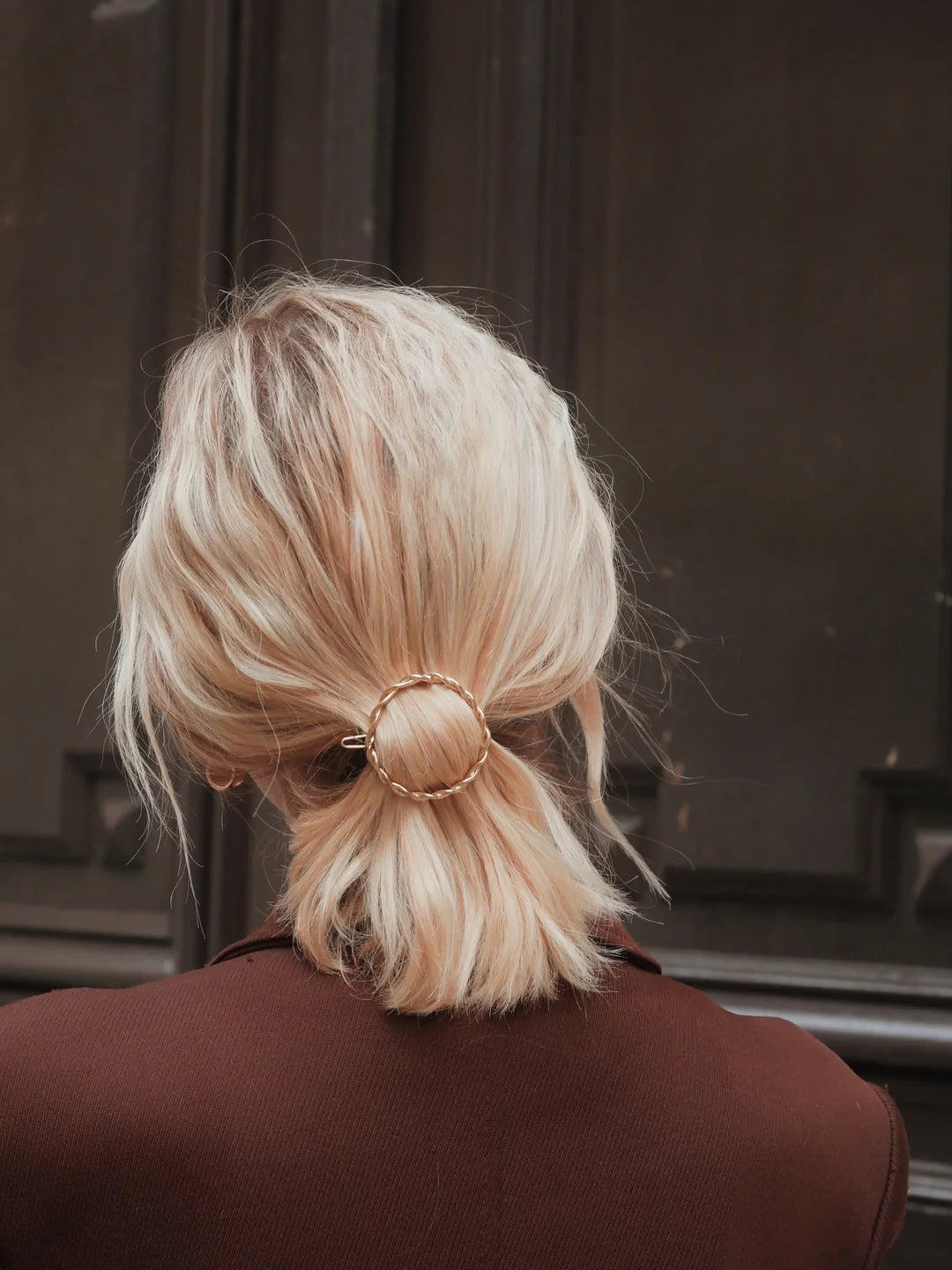 Twisted round hair clip - Valentina gilded