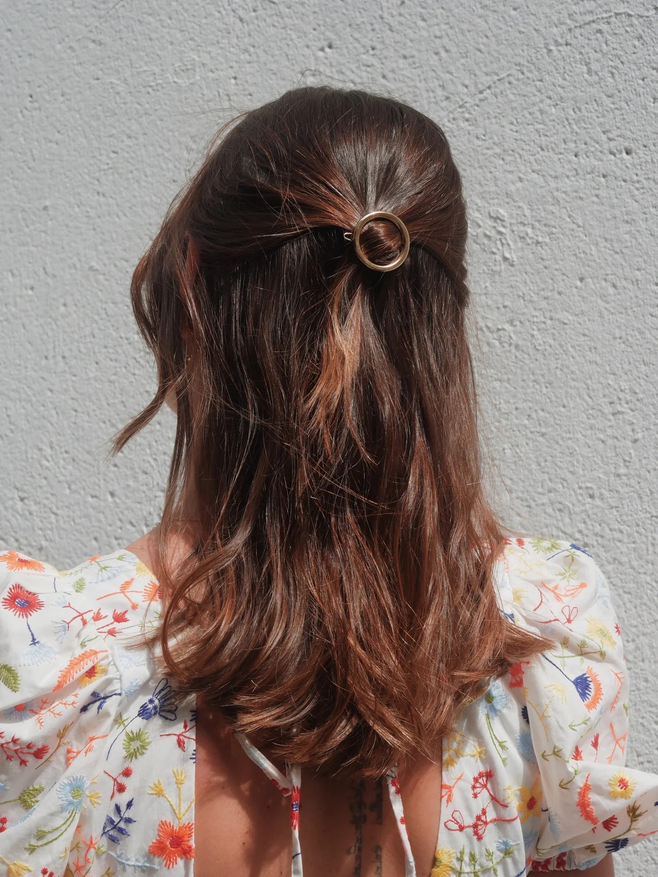 Round smooth gold hair clip - Alice